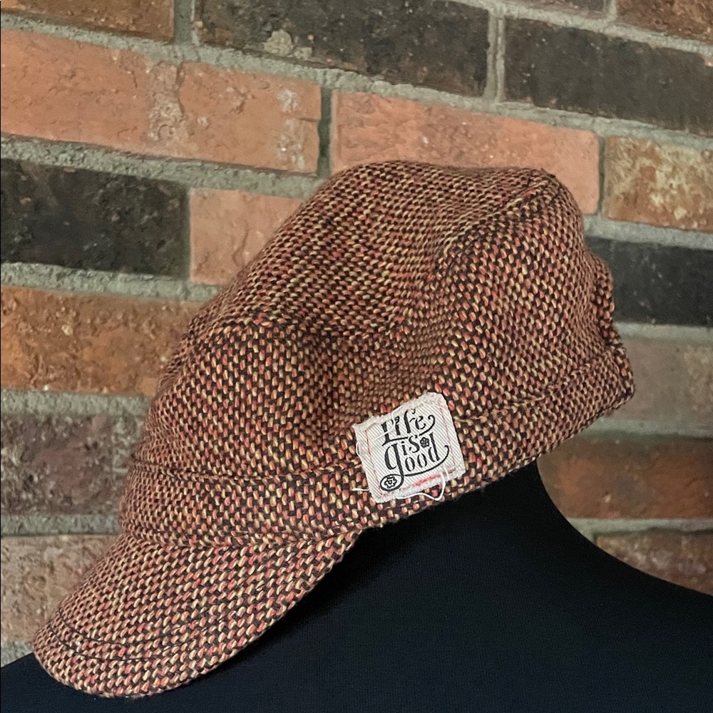 Orange & Brown Tweed‎ Life is Good Cap